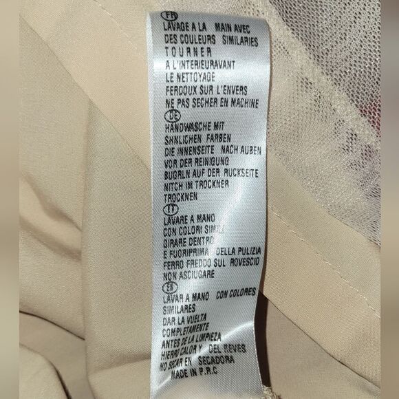 Forever Unique Rosier Frill Lace Foral Embroidered Holiday Dress Red Nude Tan 12 - Picture 10 of 11